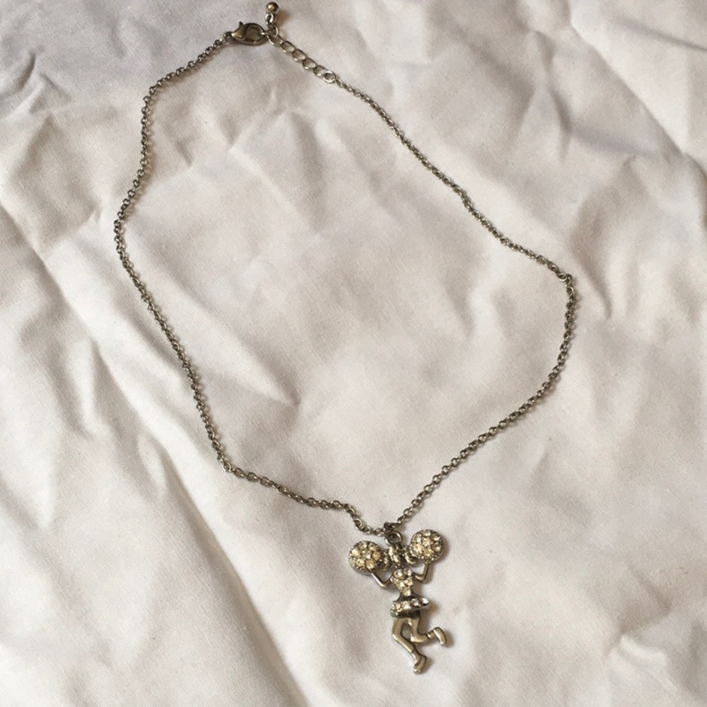Cheerleader Necklace 16” Silvertone - Picture 2 of 4